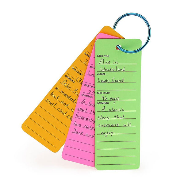 Bright Book Buddies, 2"x6", Assorted Colors, 25 ct. w/ colored book ring