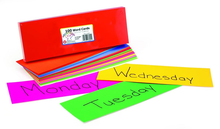 Bright Word Cards, 100 4"x11.5" cardstock,  Ultra White