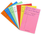 Library Cards - 3"x5", 500 cards, Assorted Colors