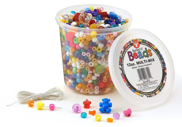 Bucket O'Beads w/ Thread - 4 oz multi-mix