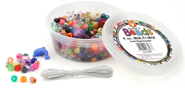 Bucket O'Beads w/ Thread - 4 oz multi-mix