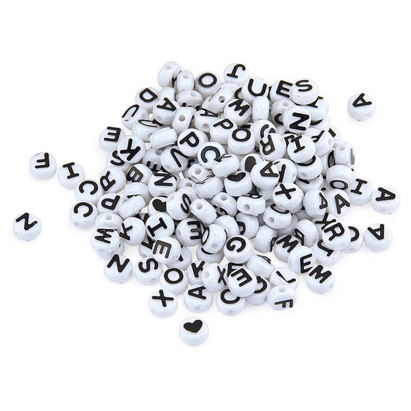 ABC Beads, 80 Black & White