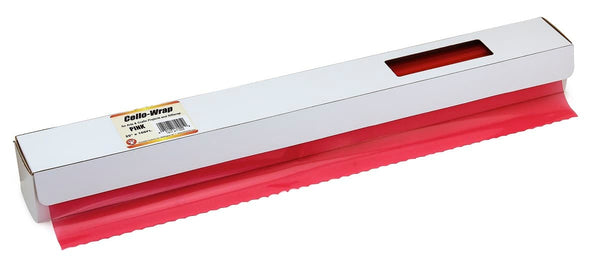 Cello-Wrap Roll w/ Cutter Box - 1 roll, 20"x100' - Pink