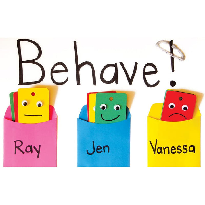 Behavior Bulletin Board Kit: 25 ea. Red, Green & Yellow Cards, 25 Pockets & wiggle eyes