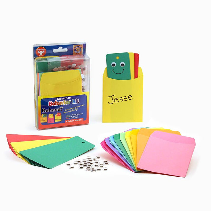 Behavior Bulletin Board Kit: 25 ea. Red, Green & Yellow Cards, 25 Pockets & wiggle eyes