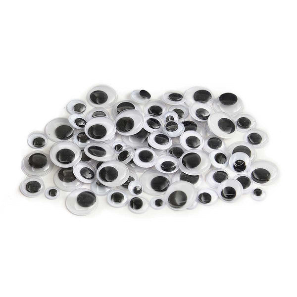 Wiggle Eyes - Paste On, 12 mm Black, 500