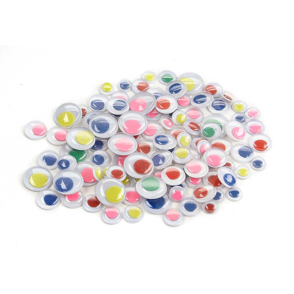 Wiggle Eyes - Paste On, 15 mm Asst'd, 500