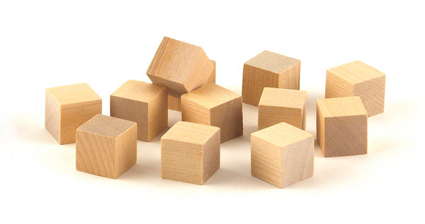 Wood Blocks - 1" Blocks, 12 pcs