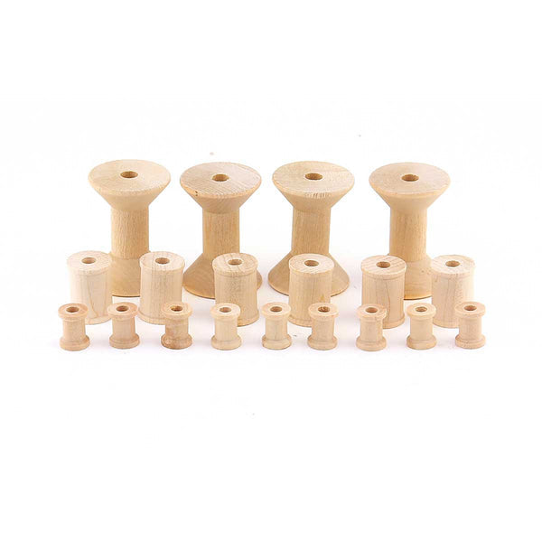 Wood Spools - 19 ct, Asst'd Spools