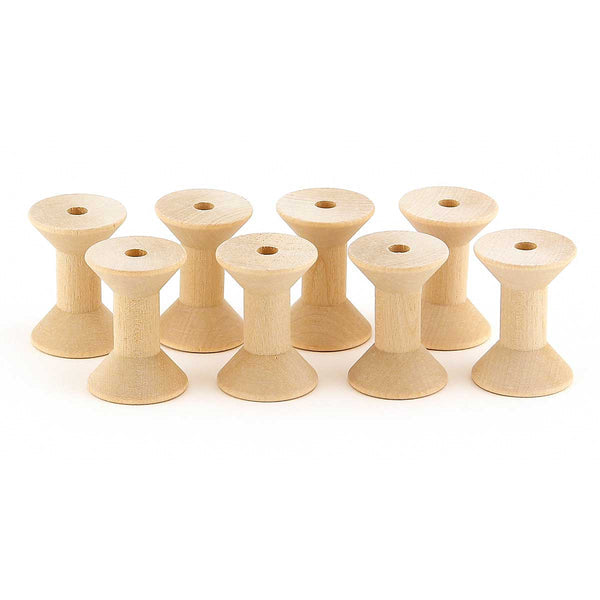 Wood Spools - 8 ct, 1 3/8"x1 15/16"