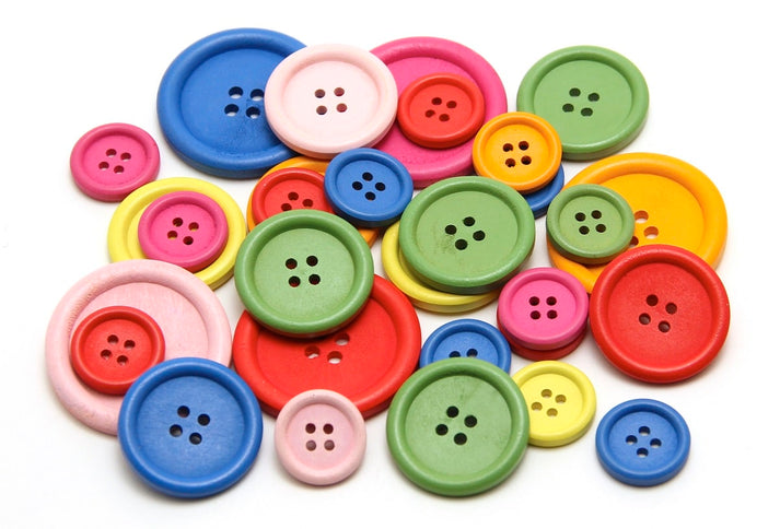 Bright Wooden Buttons - Asst'd Colors, 25 ct., 40 mm