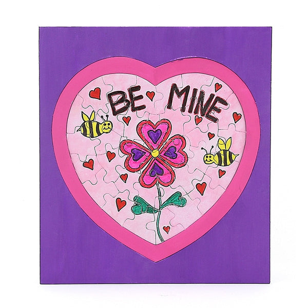 Blank Puzzle - 34pcs, 8.5"x9.5", Heart Shape - 8 puzzles w/ frame, w/ envelope