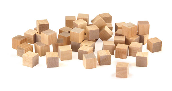 Wood Blocks - 1" Blocks, 48 pcs
