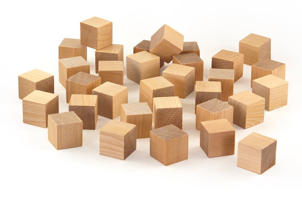 Wood Blocks - 1.25" Blocks, 32 pcs