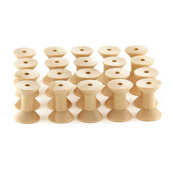 Wood Spools - 20 Spools, 1 3/8"x1 15/16"