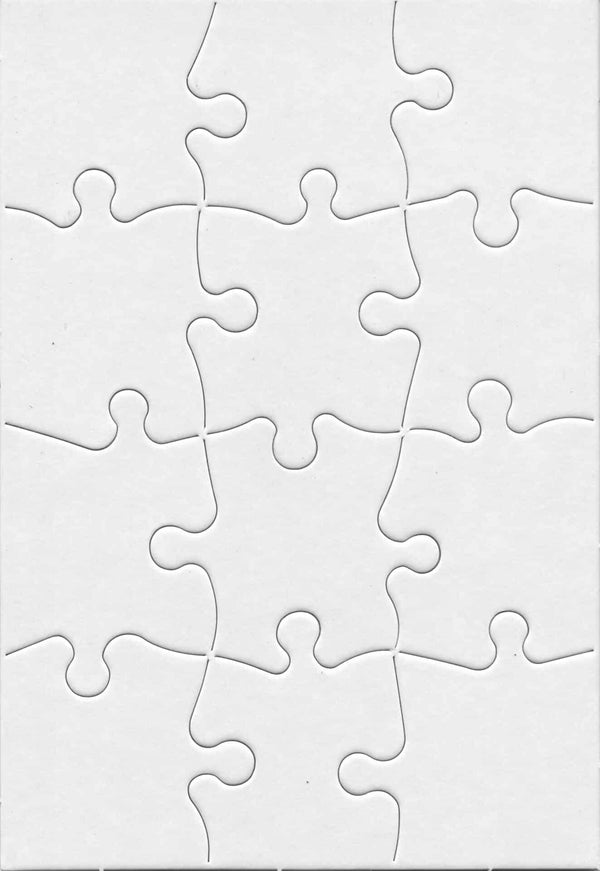 Blank Puzzle - 12pcs, 5.5"x8", 8 puzzles w/ envelopes *(12MB8EW)