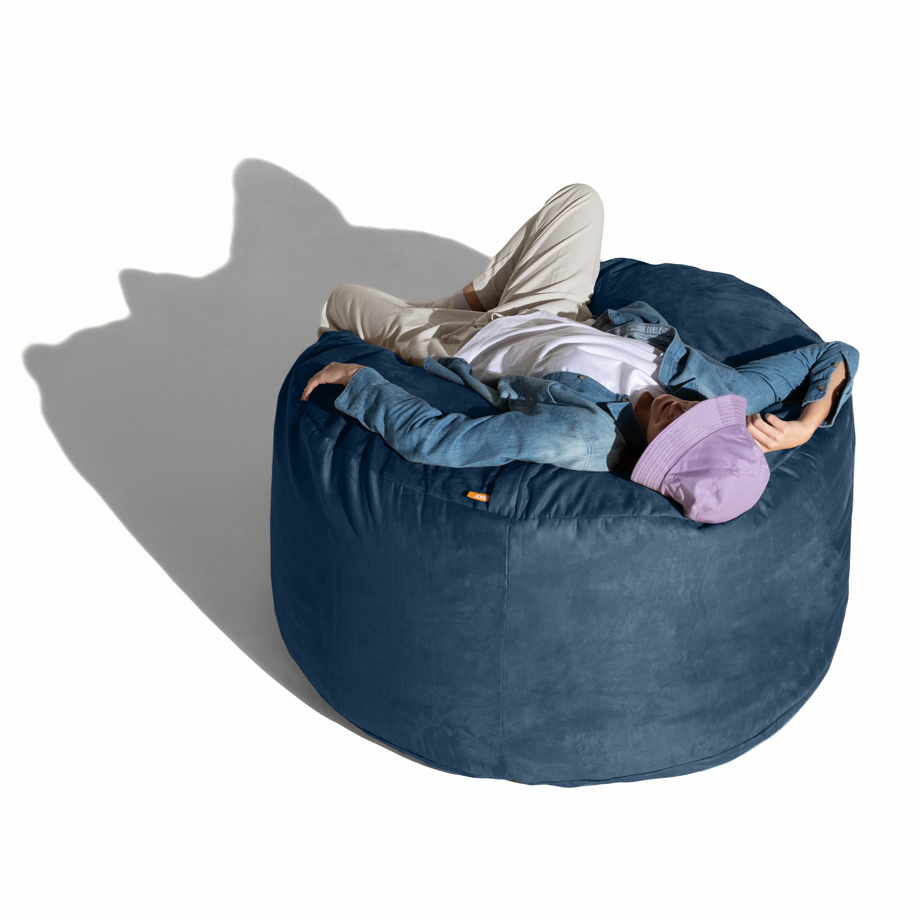 Jaxx 4 ft Round Bean Bag Chair for Adults, Navy