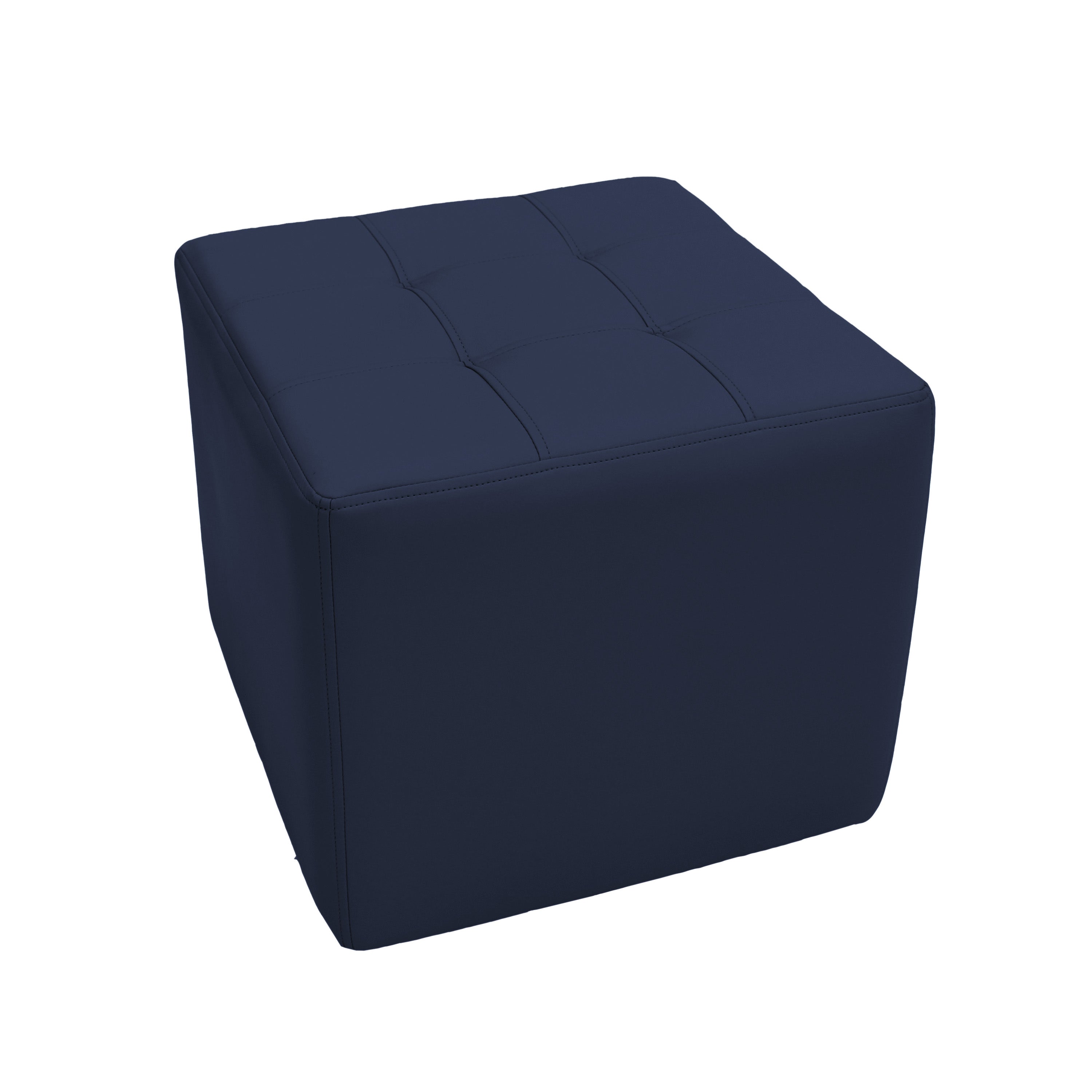 Tufted Square Ottoman 16" Height - Navy