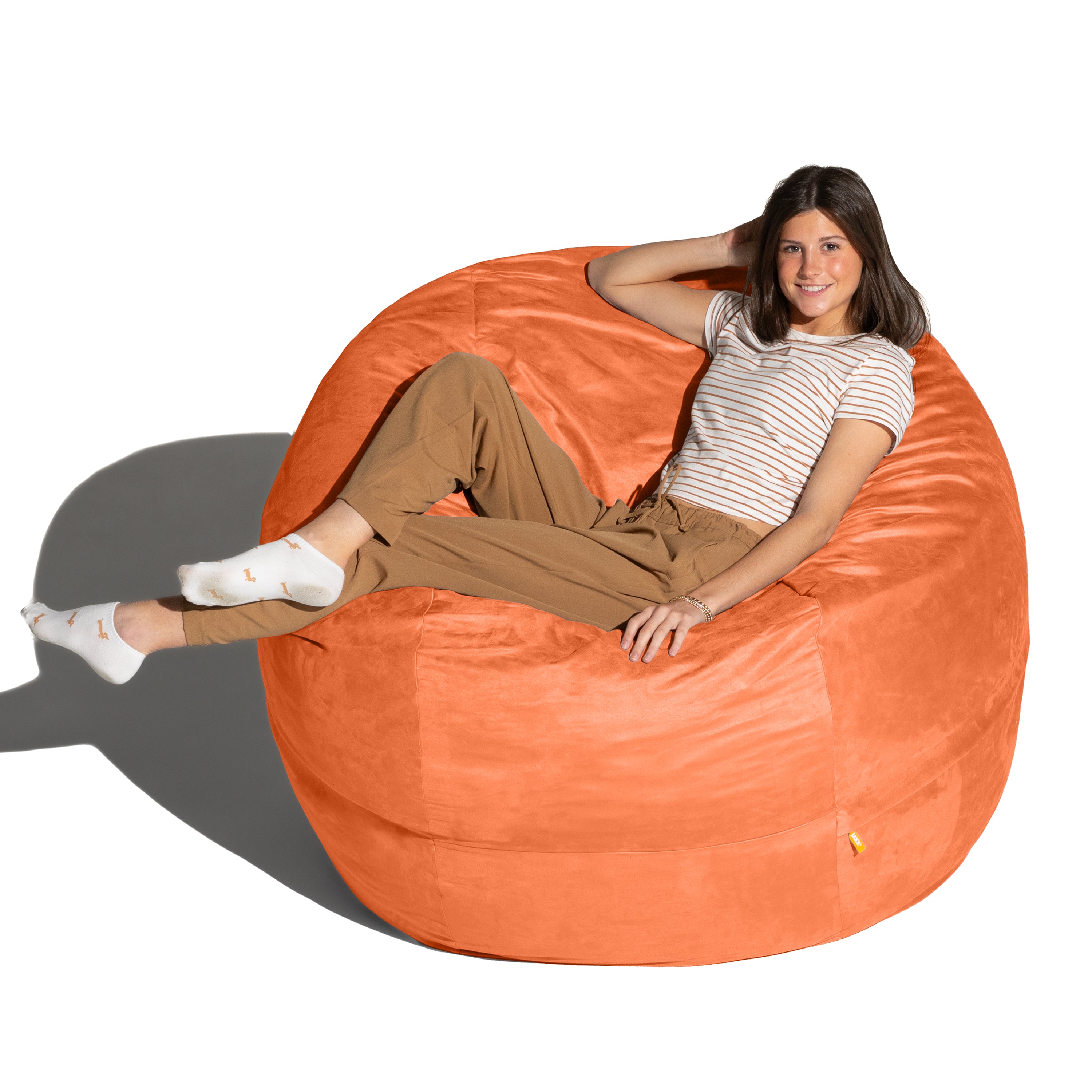 Jaxx Saxx 5 Foot Large Bean Bag w/ Removable Cover, Mandarin