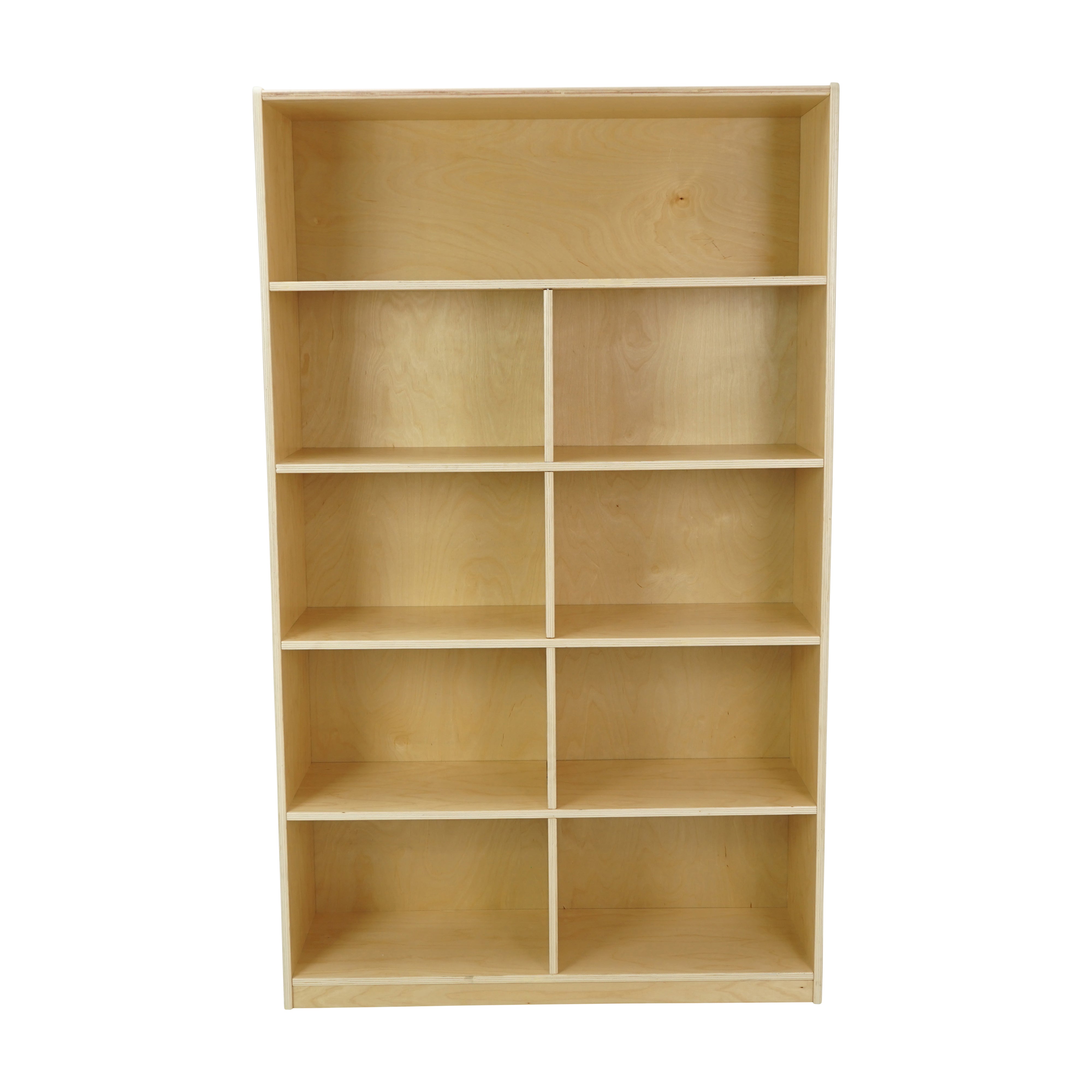 Birch 9-Compartment Divided Deluxe Book Case, 60" Height