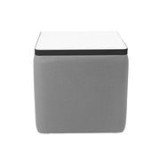 Pro Series Upholstered 18" x 18" Square Dry-Erase Ottoman Table 18" Height - Slate Gray Crosshatch/Whiteboard