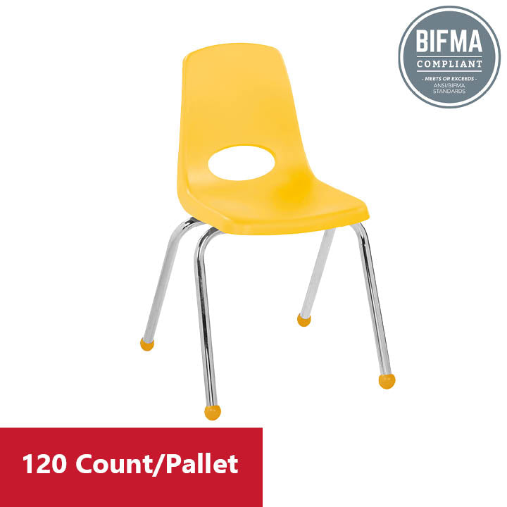 16" Stack Chair with Ball Glides - Yellow
