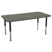 36" x 72" Rectangle La Madera Activity Table with Adjustable Super Legs - Gray Wood/Black