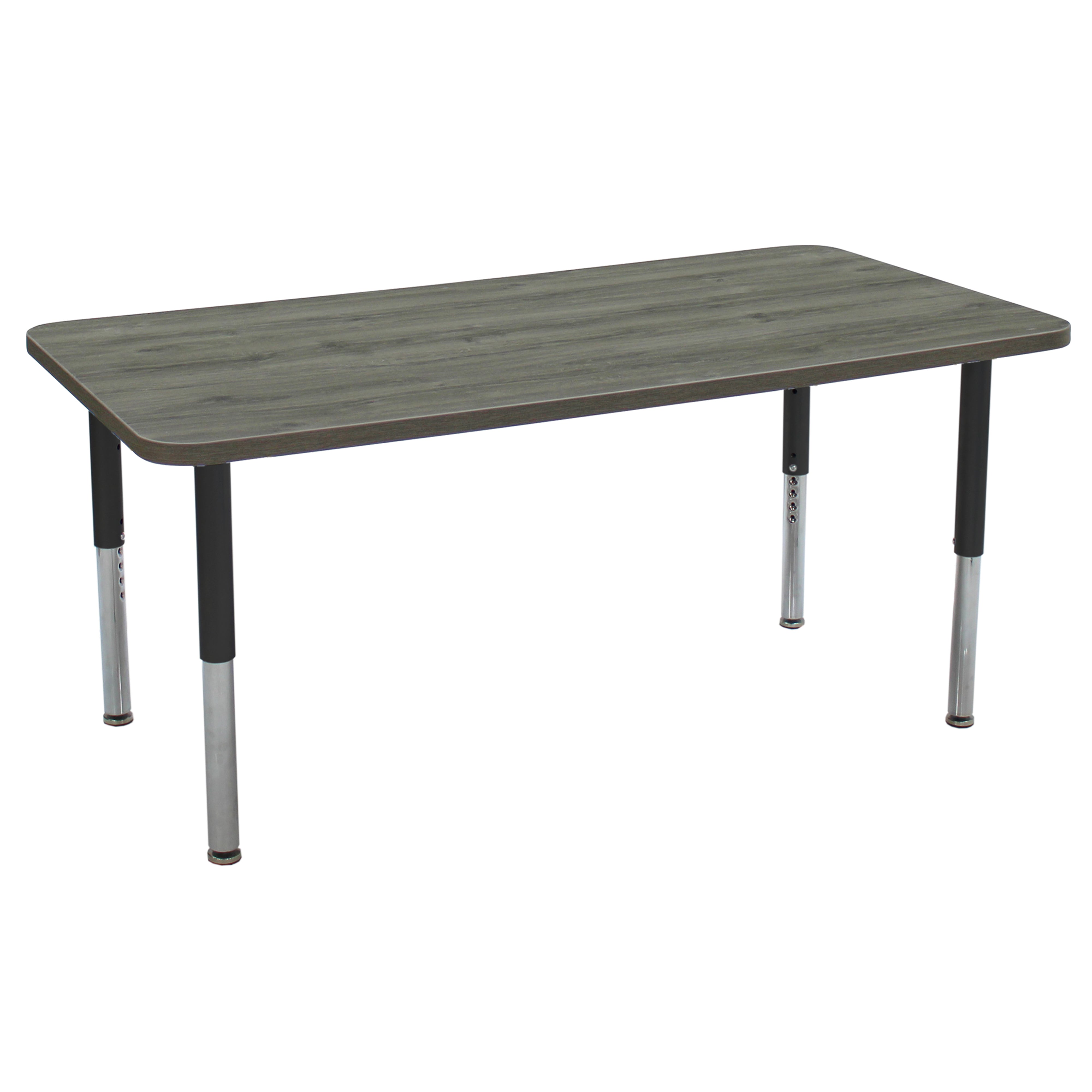 36" x 72" Rectangle La Madera Activity Table with Adjustable Super Legs - Gray Wood/Black