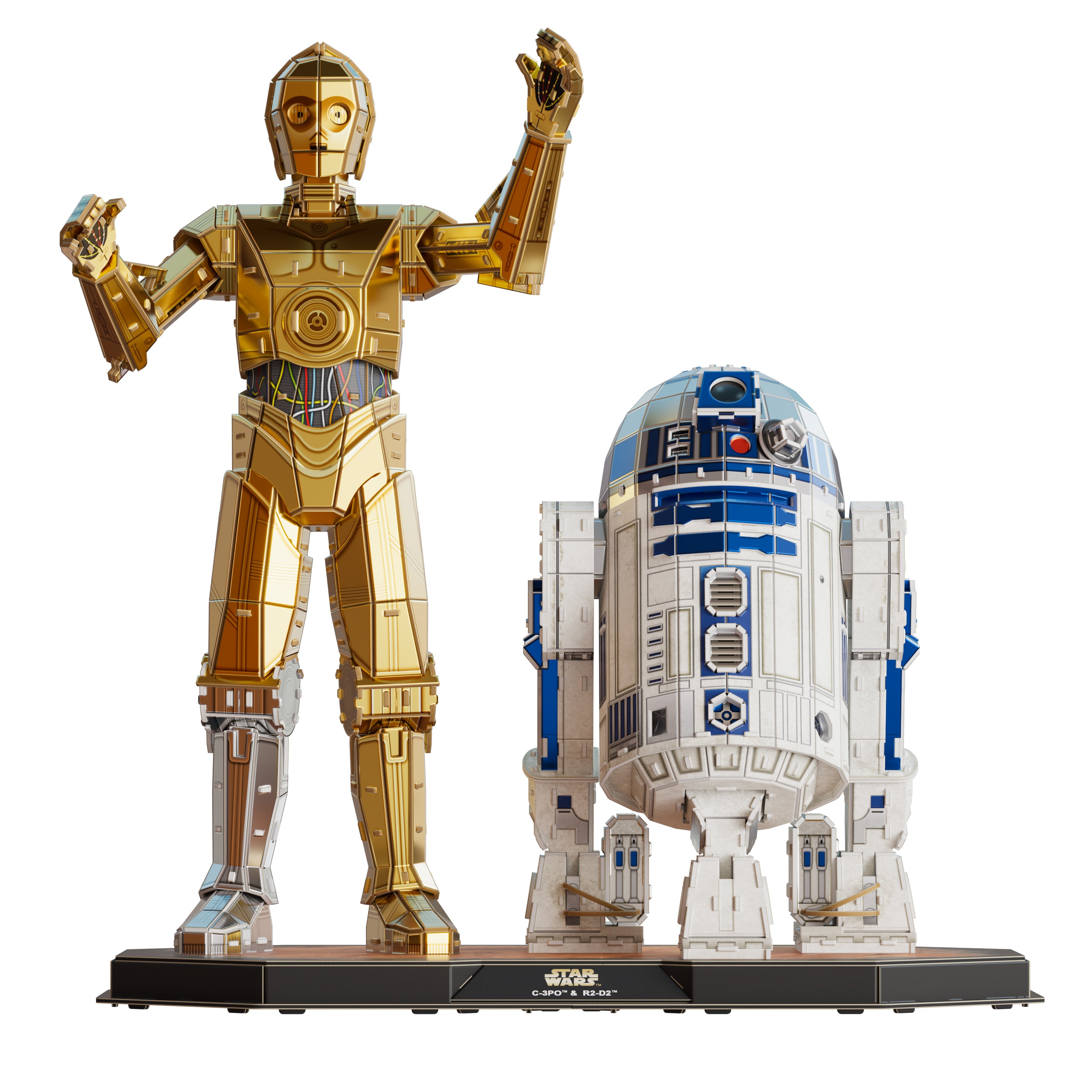 4D Build, Star Wars C-3PO & R2-D2 3D Model Kit with Stand, Star Wars Collectibles & Desk Décor, Adult Puzzles, Building Toys, 3D Puzzles for Adults & Teens, 416 Pieces, for Ages 12 & Up