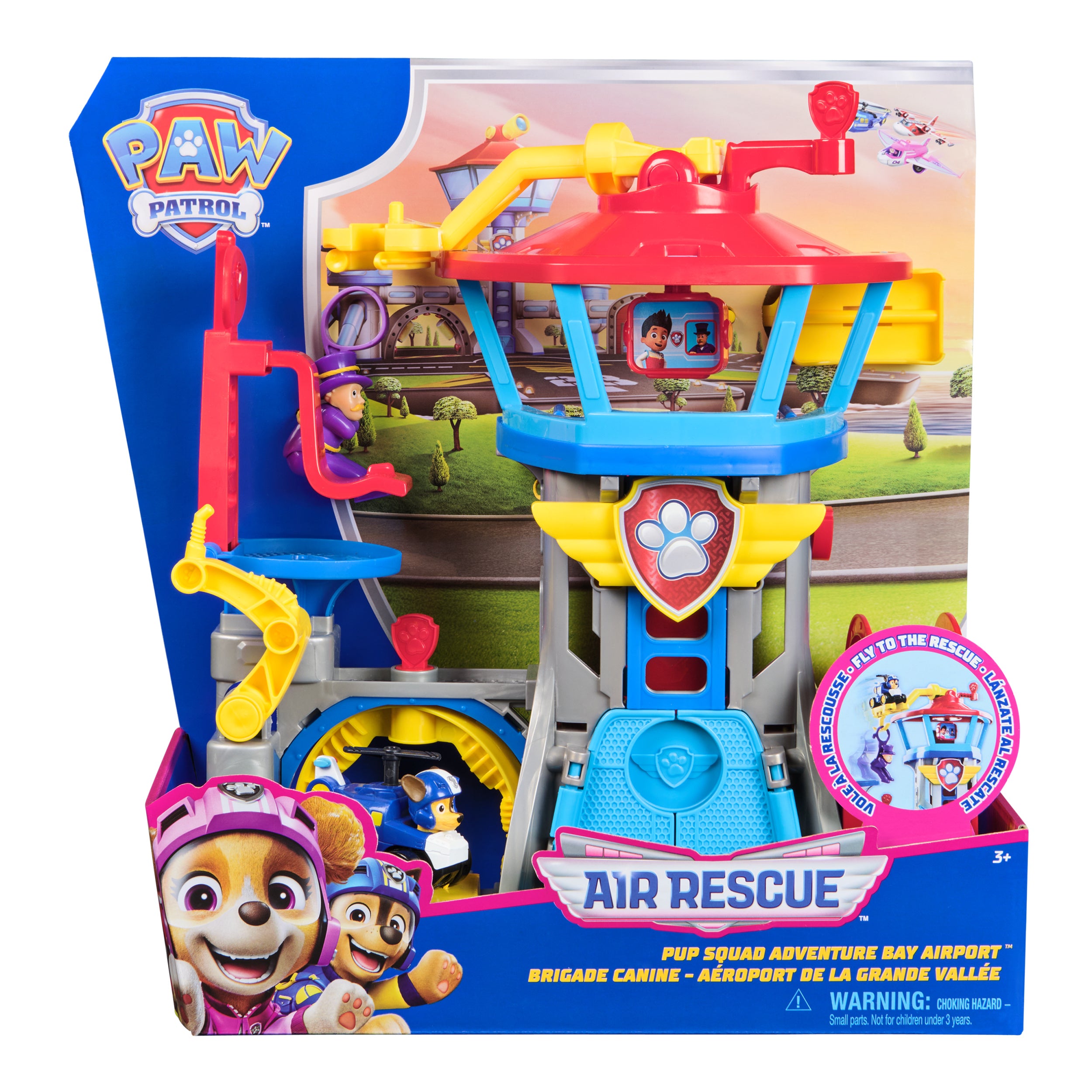 PAW Patrol: Air Rescue, Pup Squad Adventure Bay Airport Playset, with Chase Toy Car & PAW Patrol Vehicle Launcher, Kids Toys for Boys and Girls 3+