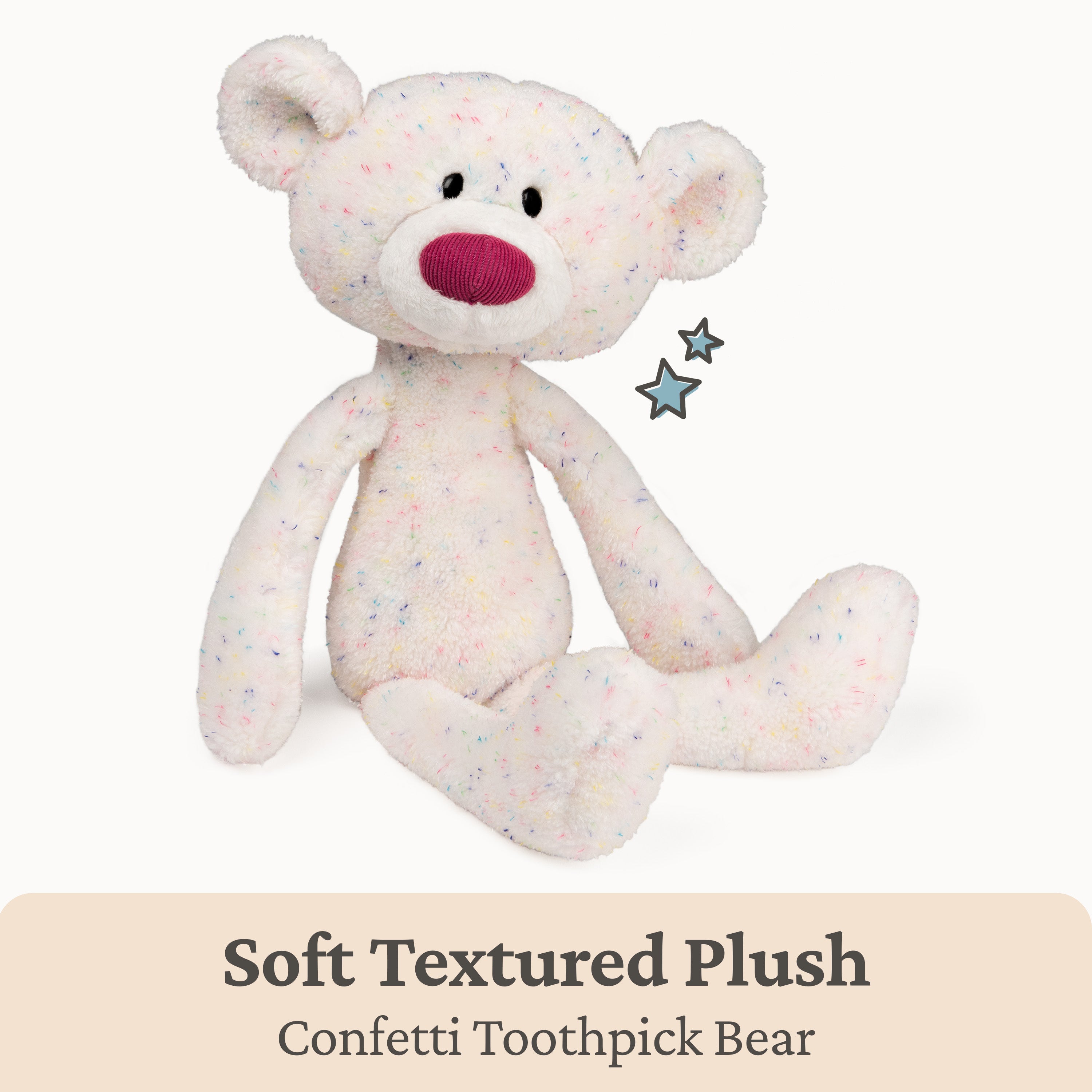GUND Toothpick Confetti, Teddy Bear Stuffed Animal for Ages 1 and Up, Rainbow, 15”
