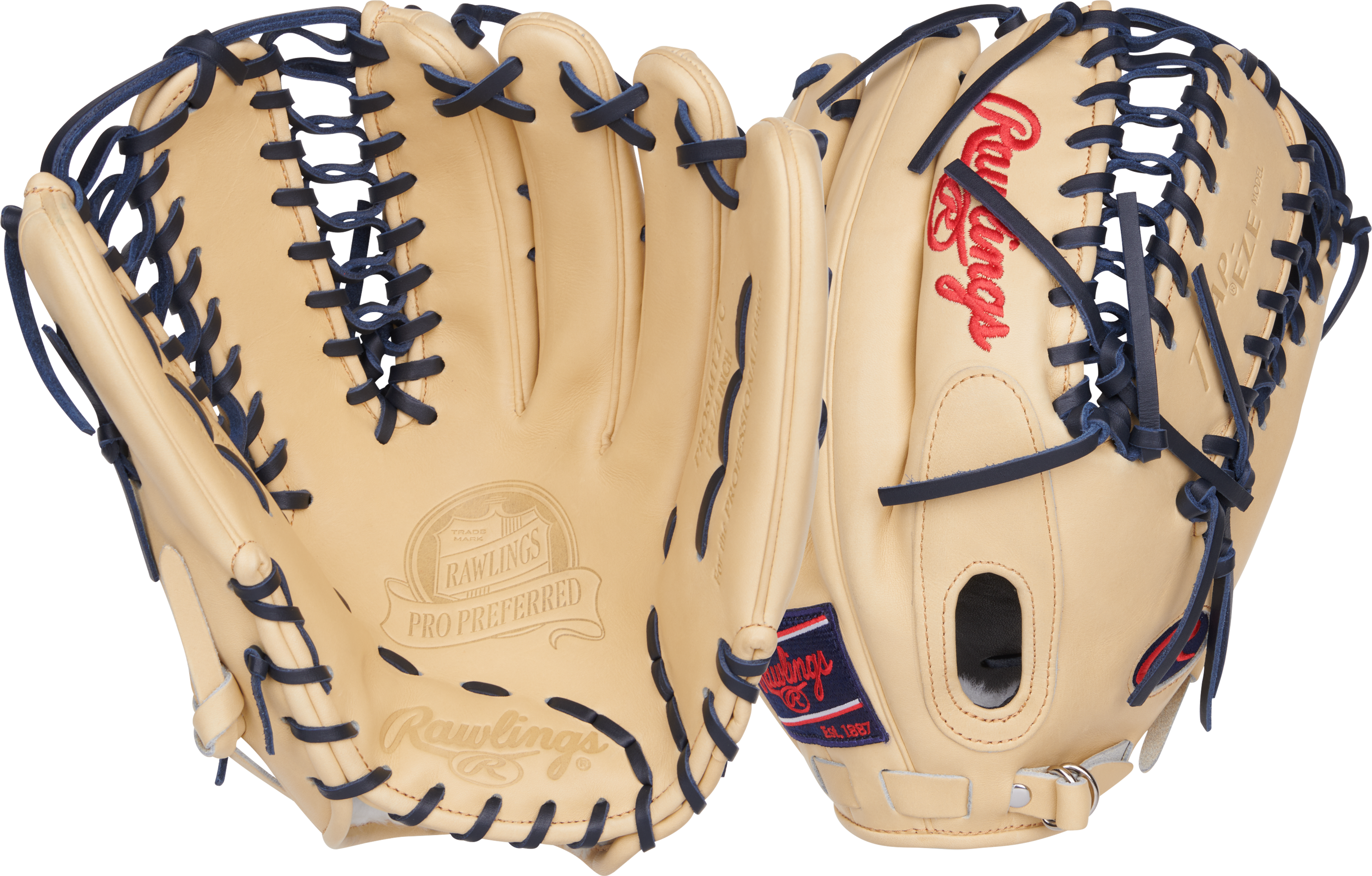 Rawlings Pro Preferred Series Mike Trout Gameday Pattern 12.75-Inch Baseball Glove - Left Hand Thrower - Camel