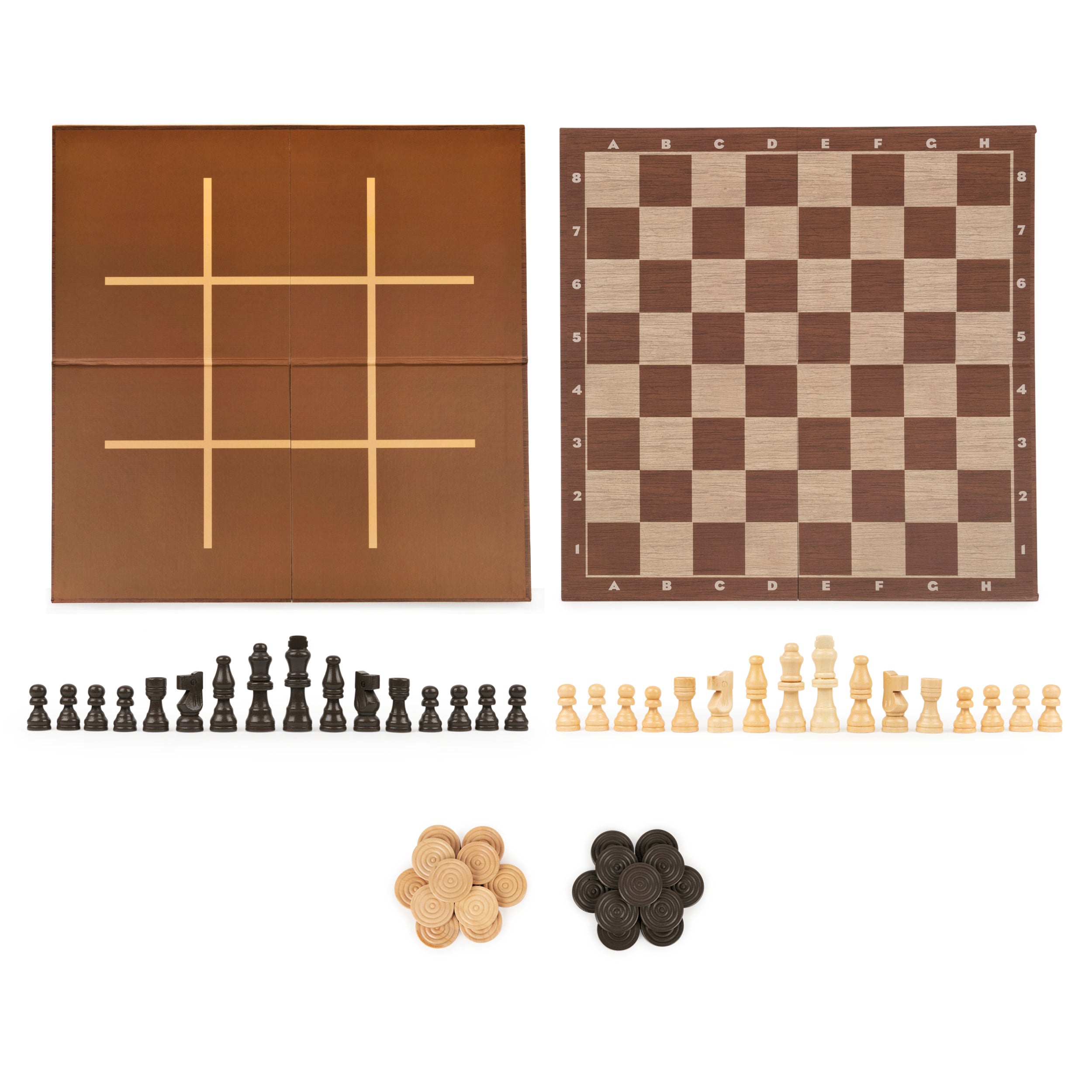 Spin Master Games, Cardinal Classics, Chess Checkers and Tic-Tac-Toe Set, Classic Strategy Games, for Adults and Kids Ages 6 and up