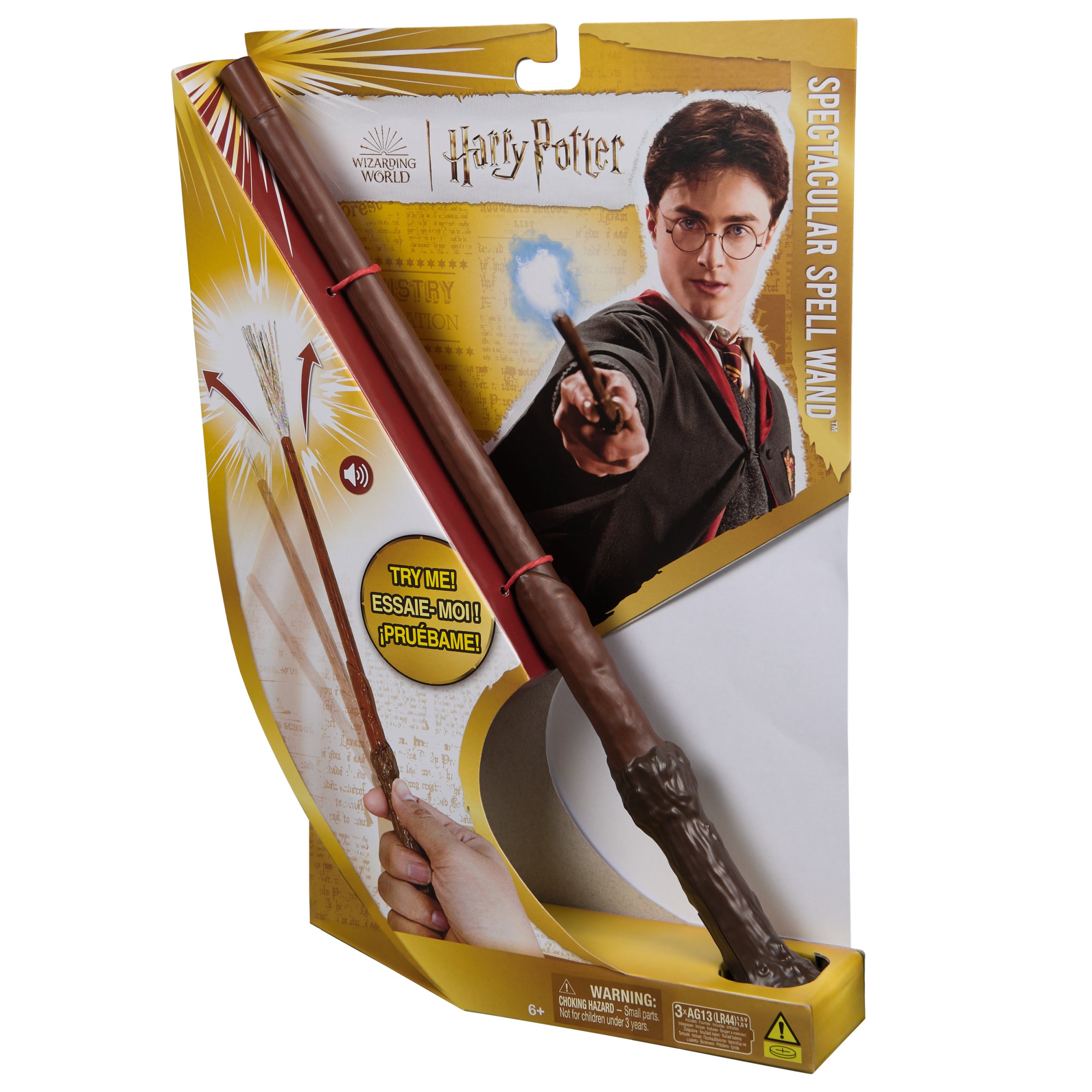 Wizarding World, Harry Potter 11-inch Spectacular Spell Magic Wand with Sparkle Visual Effect & Sounds, Kids Toys, Accessory for Halloween Costumes
