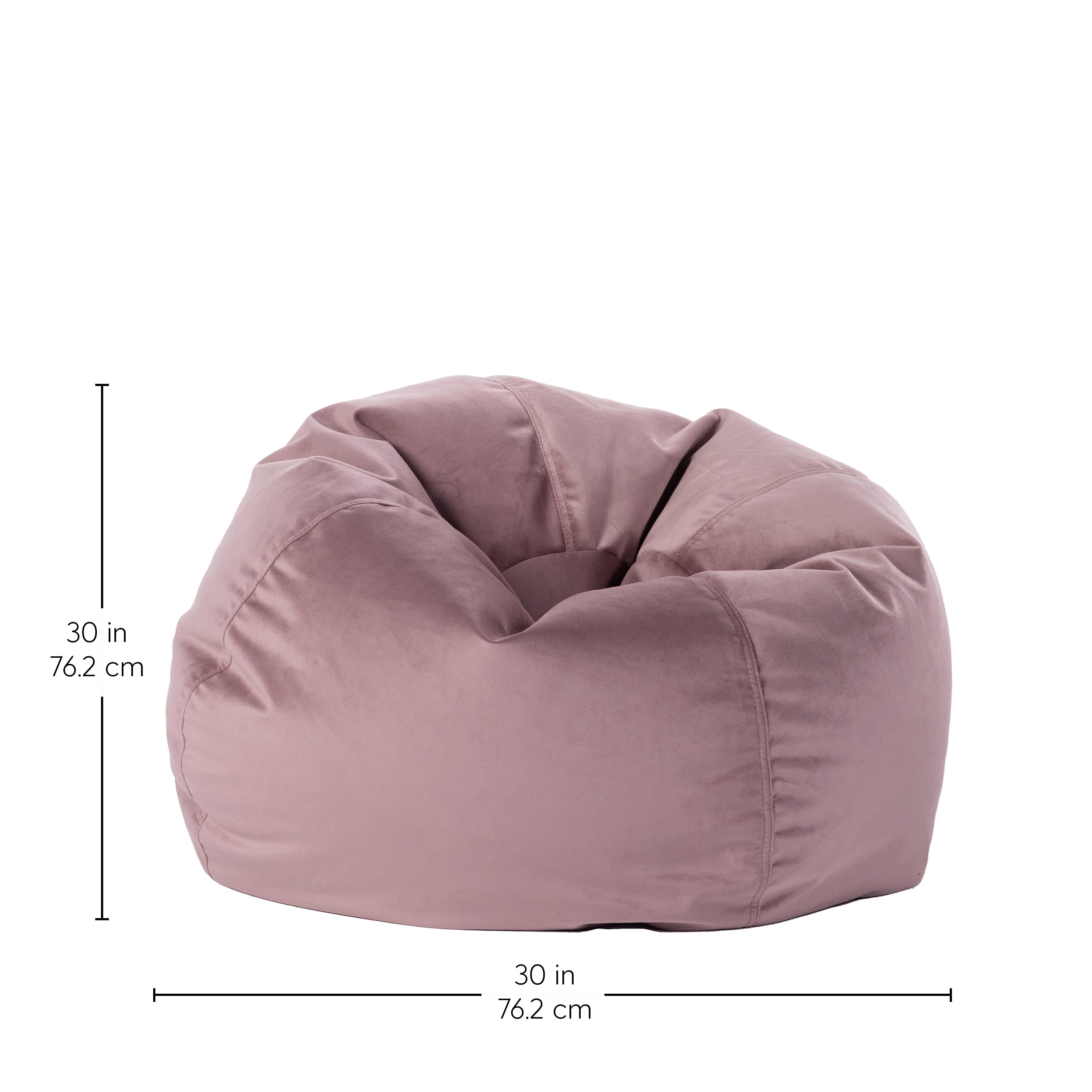30" Round Velvety Bean Bag - Mauve