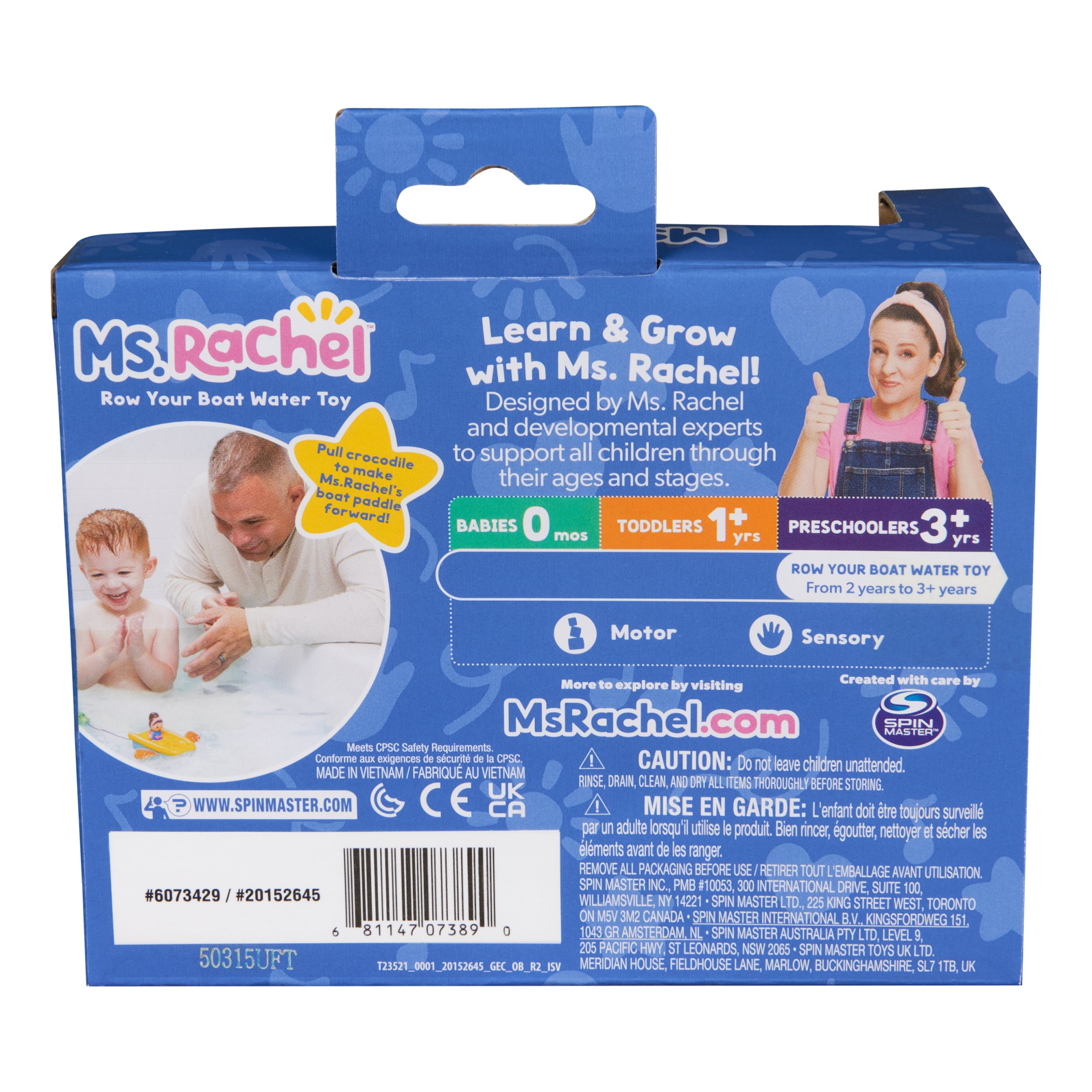 Ms. Rachel Official Row Your Boat Water Toy, Educational Bath Toys & Toddler Toys for Girls & Boys Ages 2-3+ Years