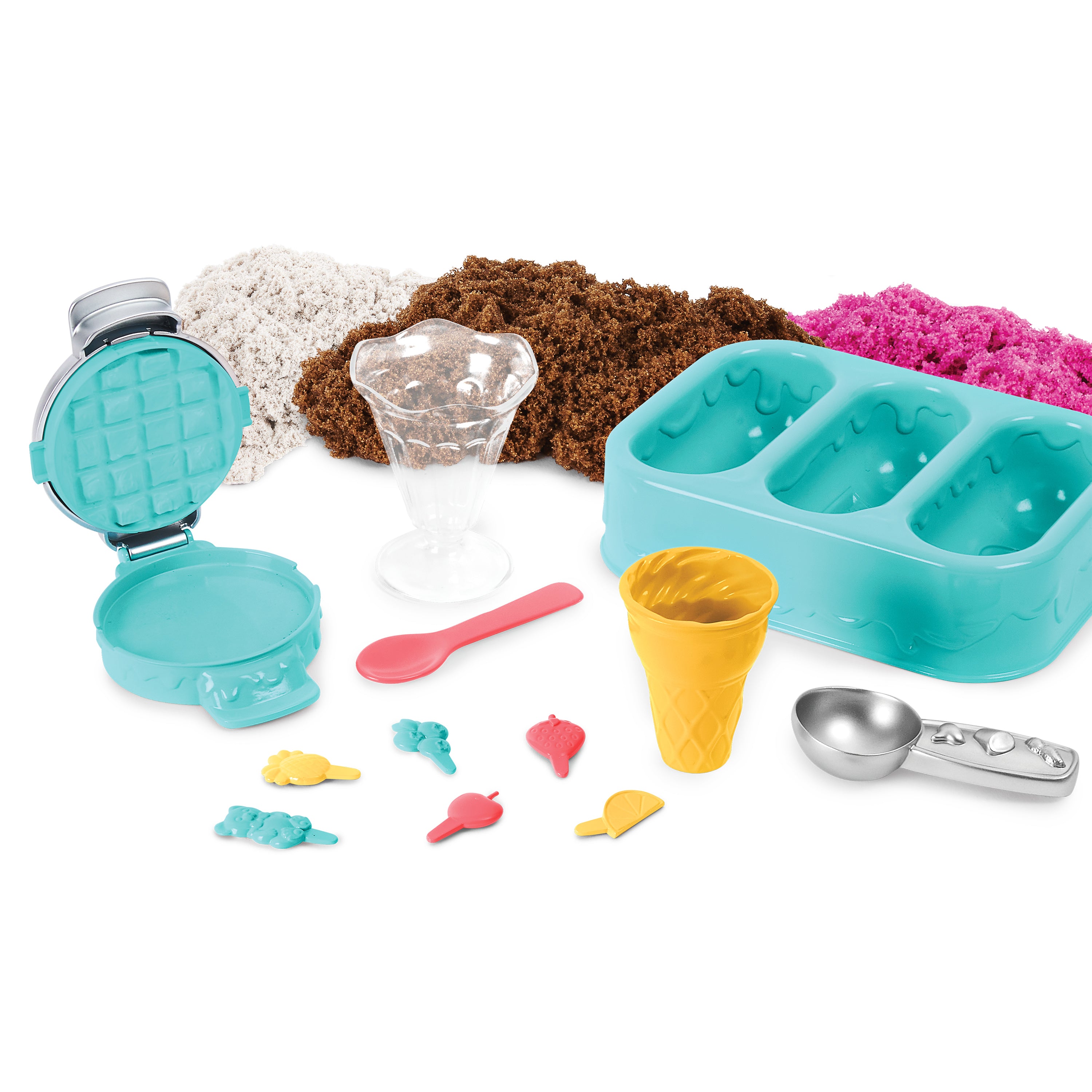 Kinetic Sand Scents, Ice Cream Treats Playset with 3 Colors Scented Play Sand & 6 Tools, Sensory Toys for Kids Ages 3 and up