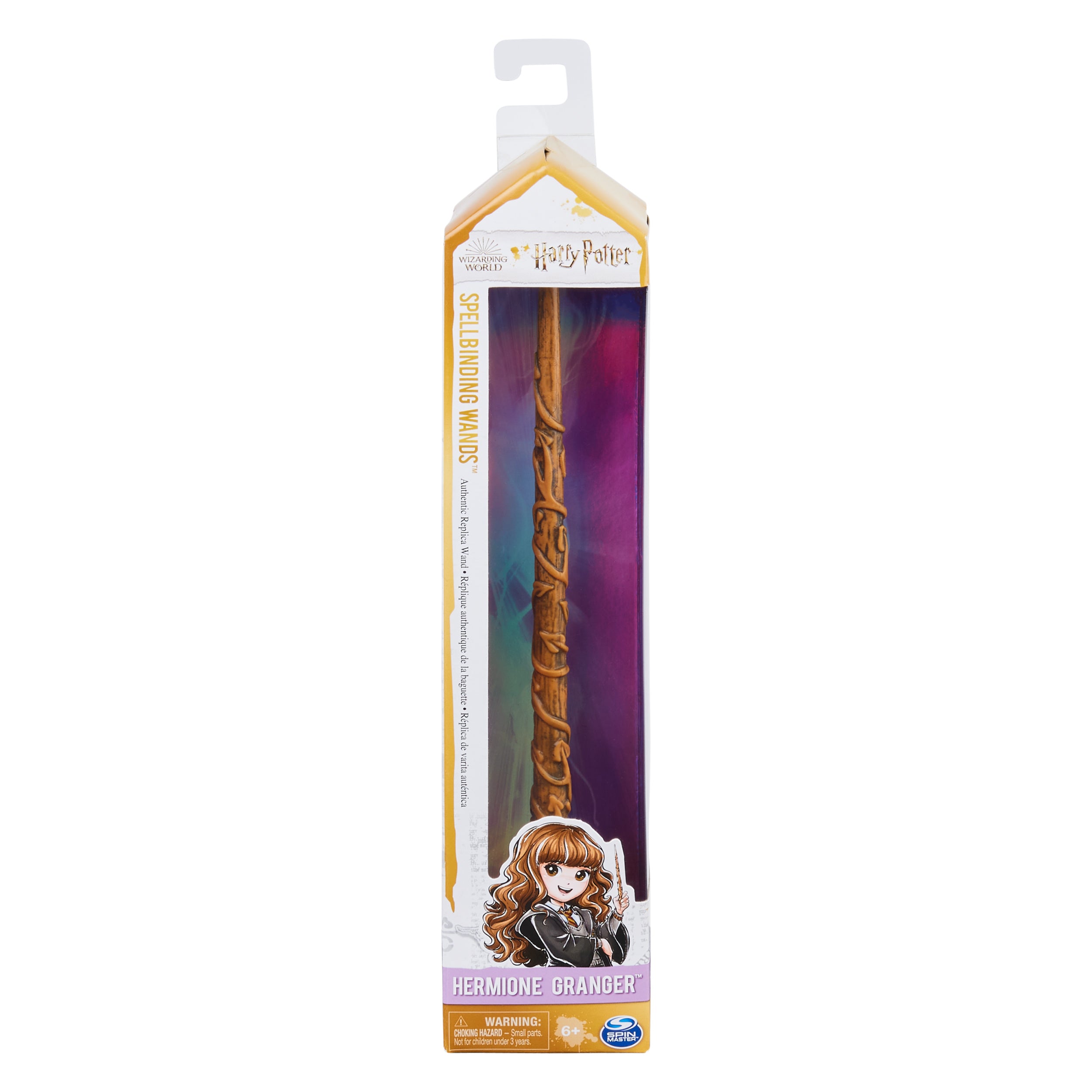Wizarding World Harry Potter, 12-inch Spellbinding Hermione Granger Magic Wand & Spell Card, Accessory for Halloween Costumes for Girls & Boys