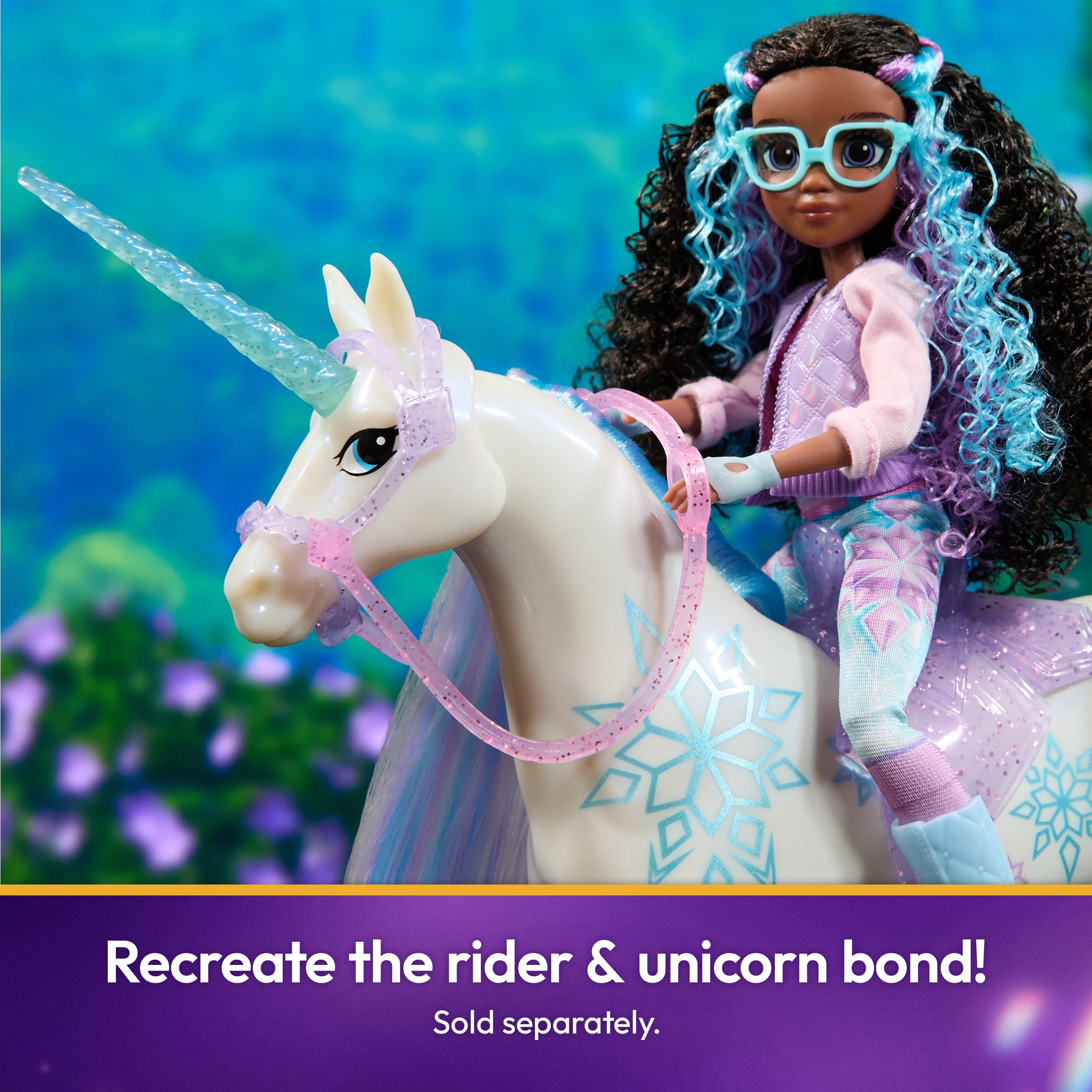 Unicorn Academy, Power of Friendship Glacier with Translucent Saddle & Bridle, 11”, Dolls & Unicorn Toys for Girls Ages 4 and up