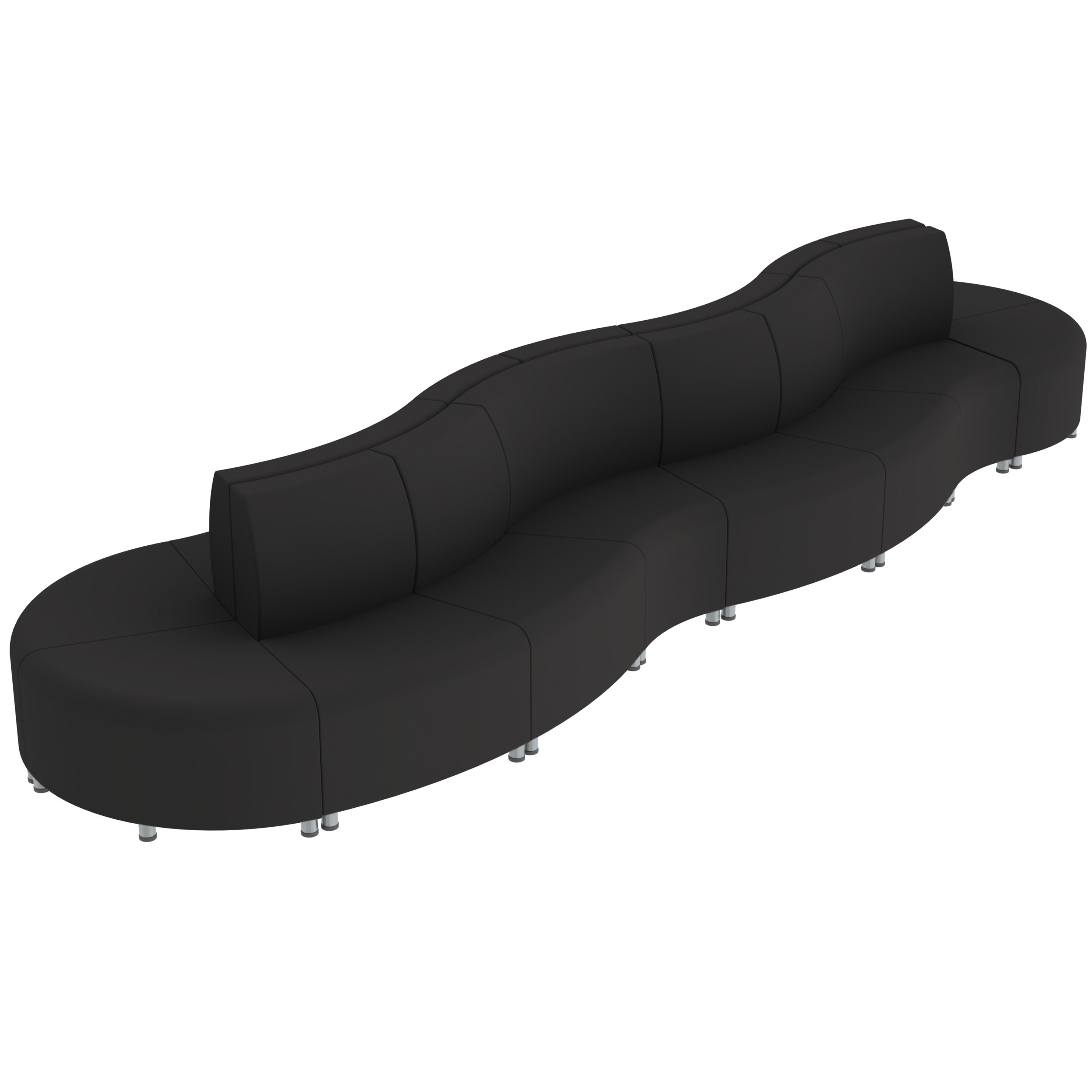 Pro Series Connect Curved Swell Seating, 16-Piece Set - Black