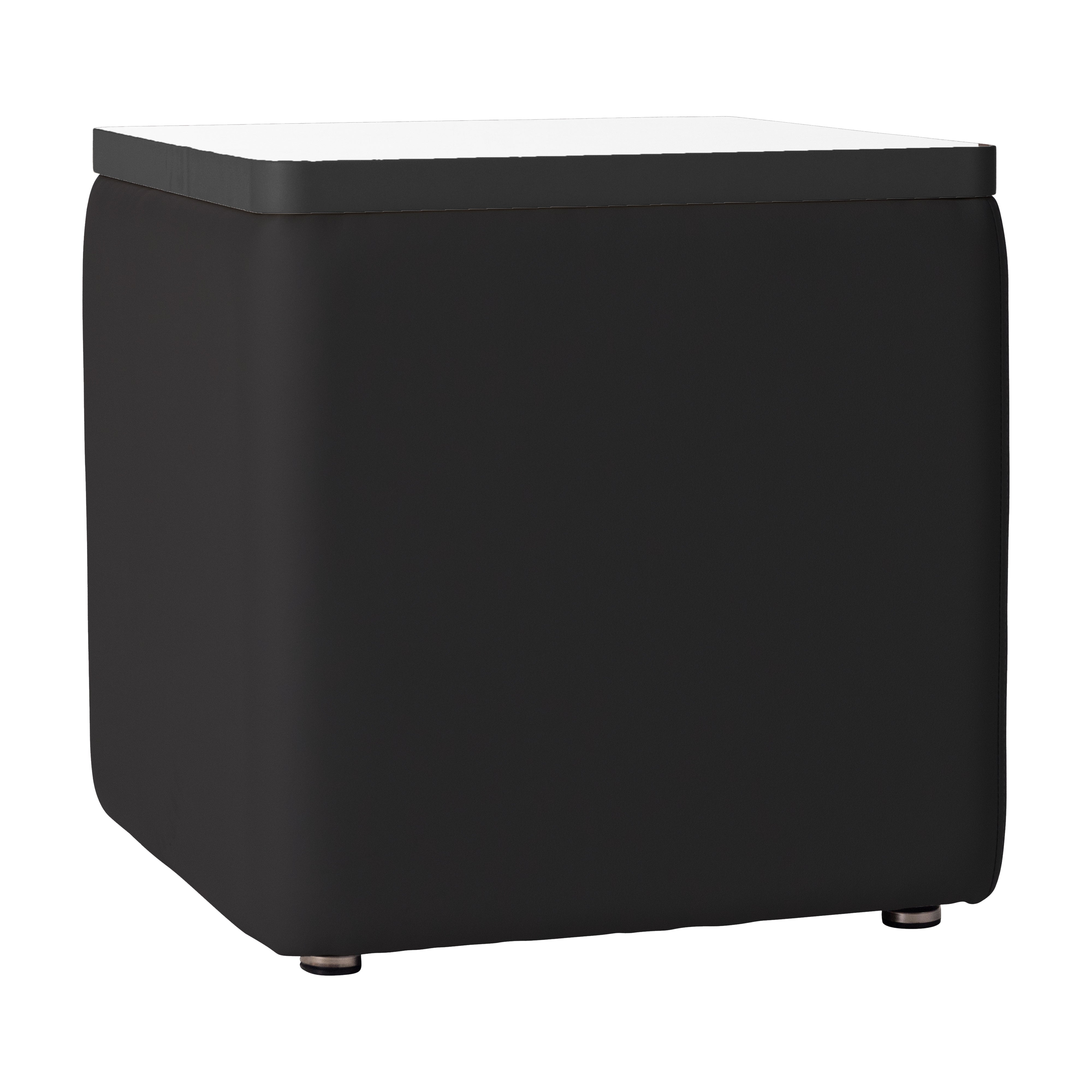 Pro Series Upholstered 18" x 18" Square Dry-Erase Ottoman Table 18" Height - Black/Whiteboard