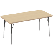 30" x 60" Rectangle T-Molding Activity Table with Adjustable Standard Swivel Glide Legs - Maple/Maple/Black