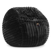 Jaxx Saxx 4ft - Large Round Bean Bag for Adults - Made in the USA - Luxuriously Soft Plush Faux Fur, Black