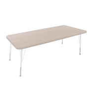 30" x 60" Rectangle Thermofused Woodgrain Activity Table with Standard Legs - Asian Sand/White