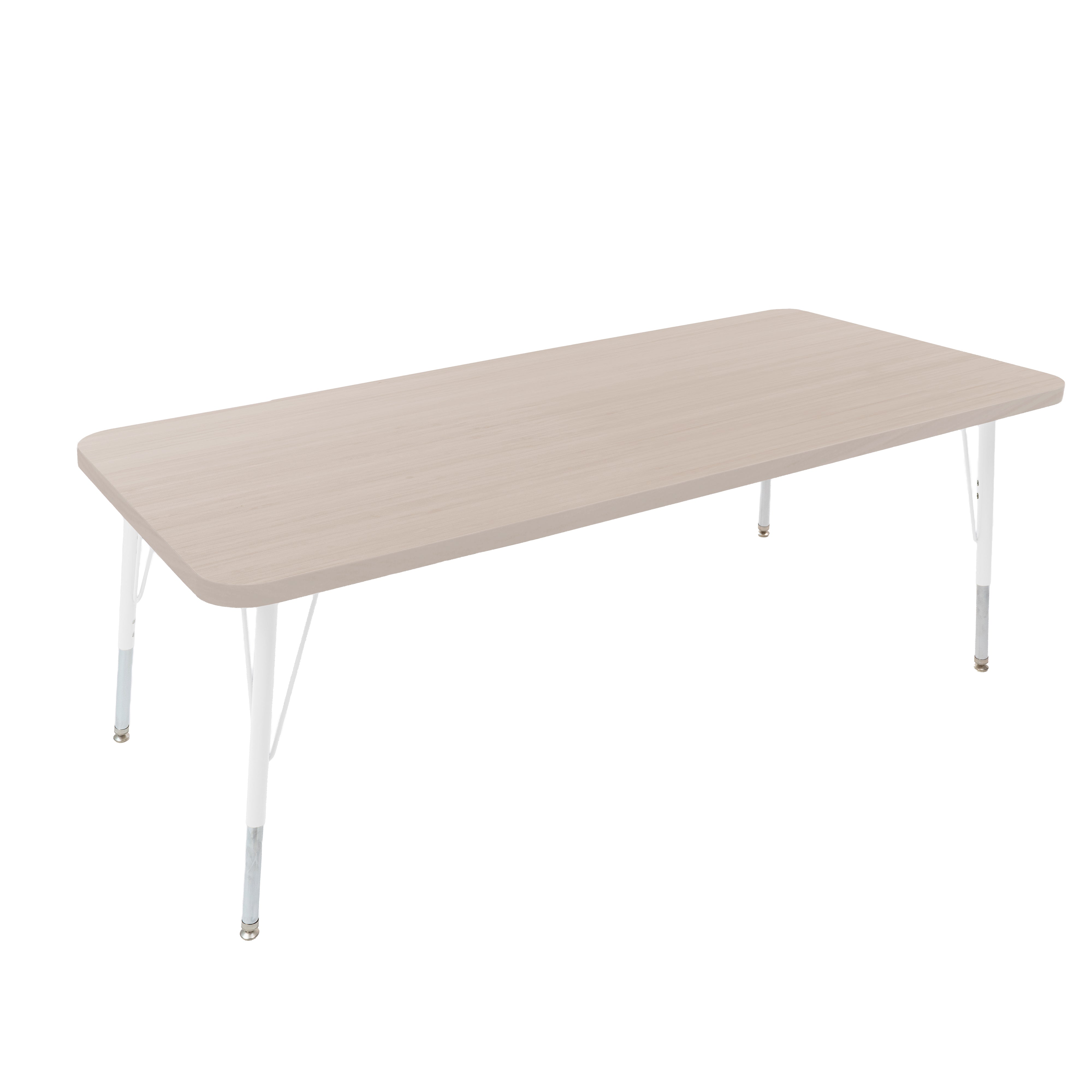 30" x 60" Rectangle Thermofused Woodgrain Activity Table with Standard Legs - Asian Sand/White