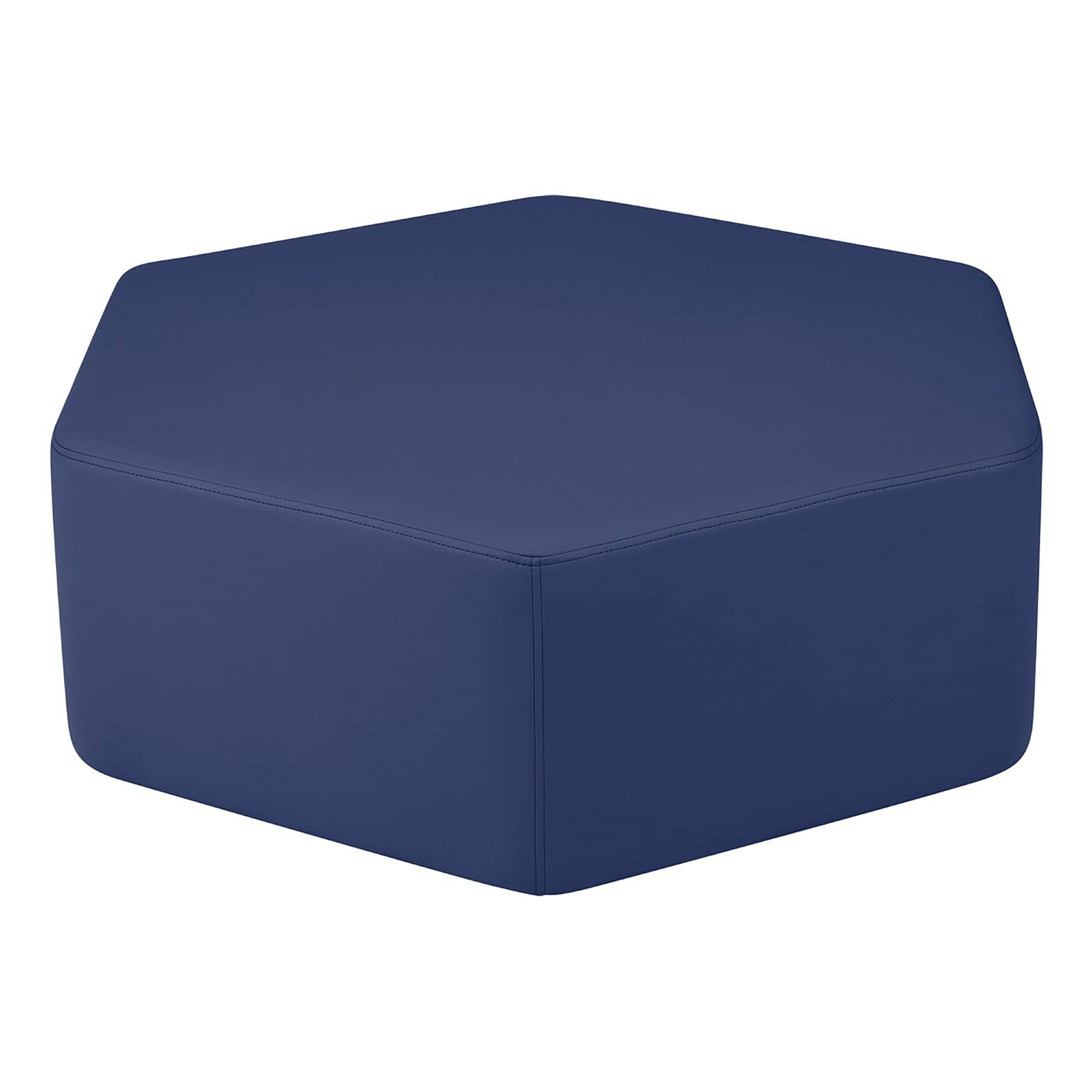 Pro Series Upholstered Hexagon Ottoman 12" Height - Navy