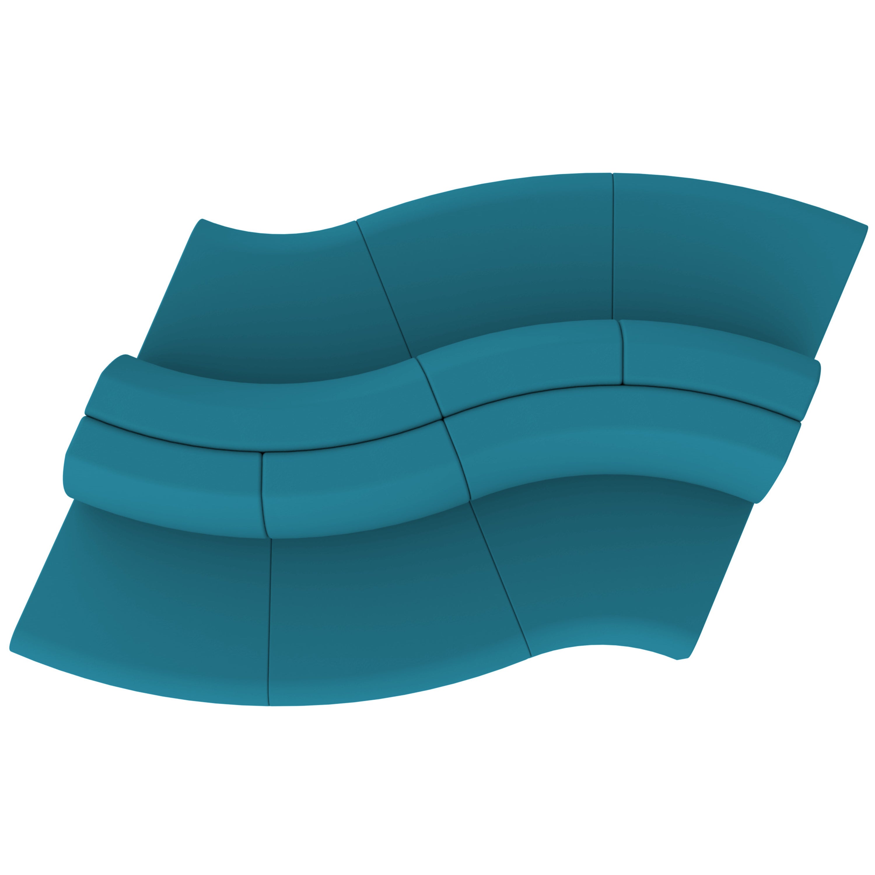 Pro Series Connect Edged Ripple Seating, 6-Piece Set - Teal