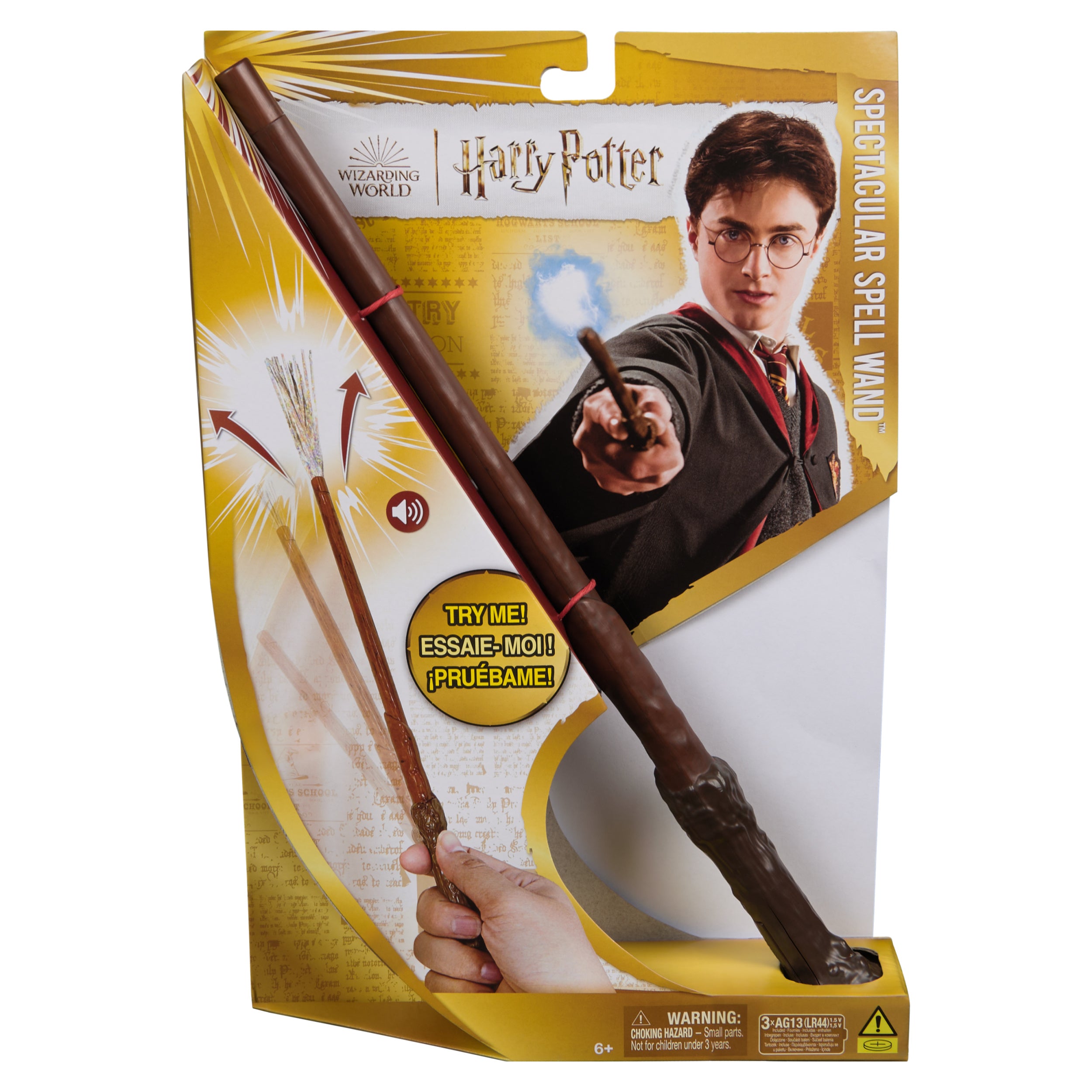 Wizarding World, Harry Potter 11-inch Spectacular Spell Magic Wand with Sparkle Visual Effect & Sounds, Kids Toys, Accessory for Halloween Costumes