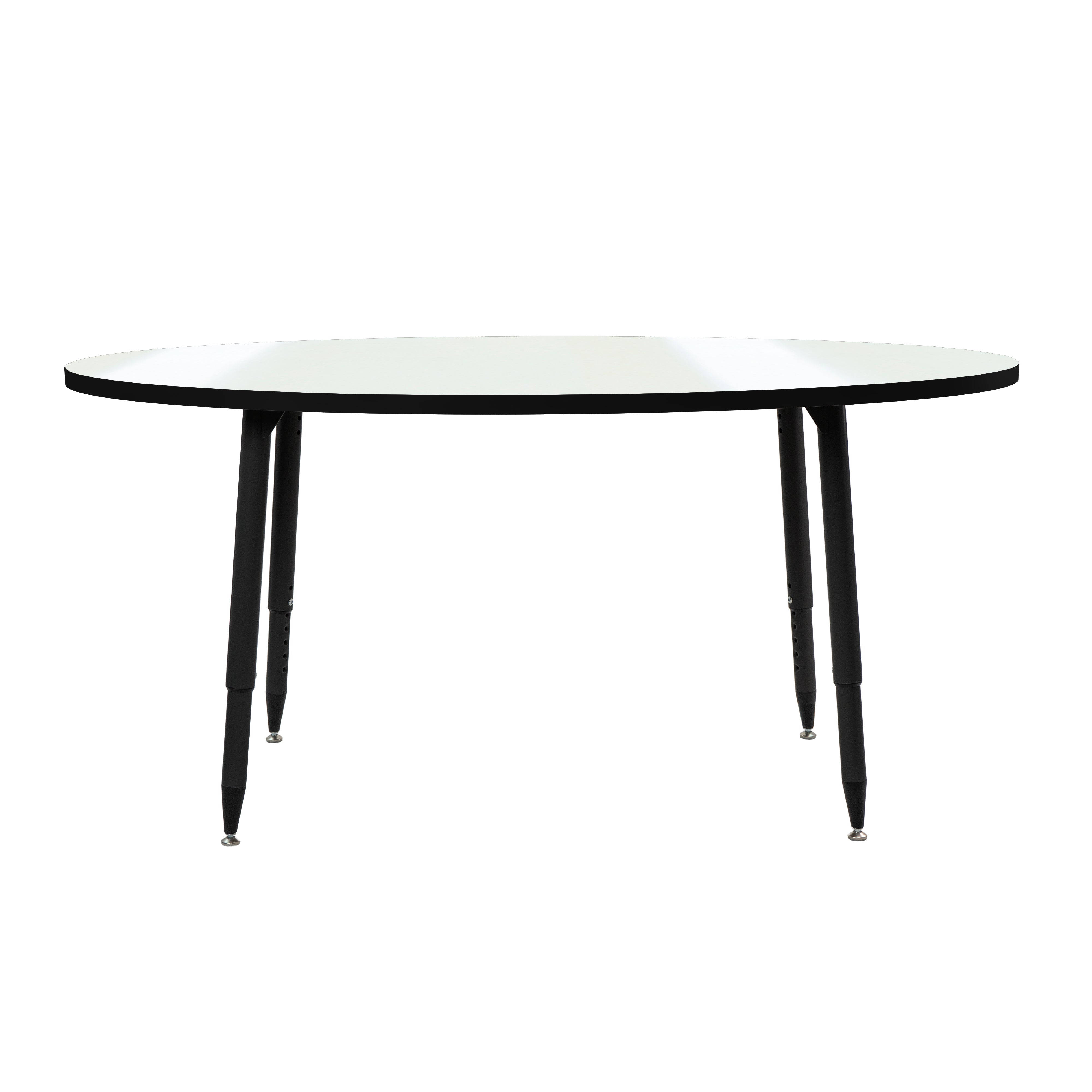 Adapte 30" x 60" Oval Dry-Erase Activity Table with Adjustable Tapered Legs - Whiteboard/Black