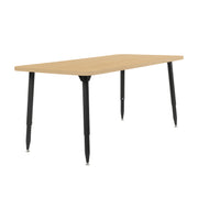 Adapte 30" x 60" Rectangle Woodgrain Activity Table with Adjustable Tapered Legs - Maple Grain/Black
